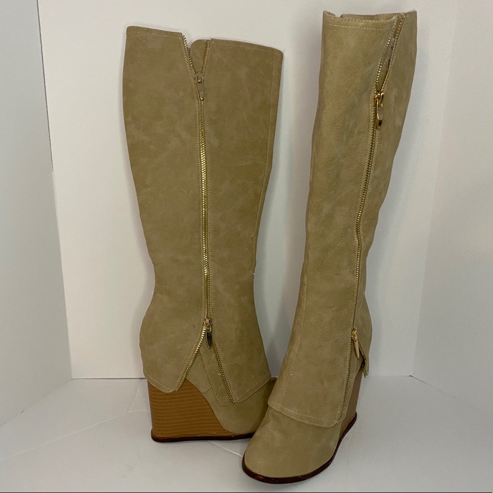 Tan Knee High Boots NWOT